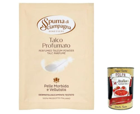 10x Spuma di sciampagna Talco Profumato Körperpuder Klassisch Talkum 75g + Italian Gourmet polpa 400g