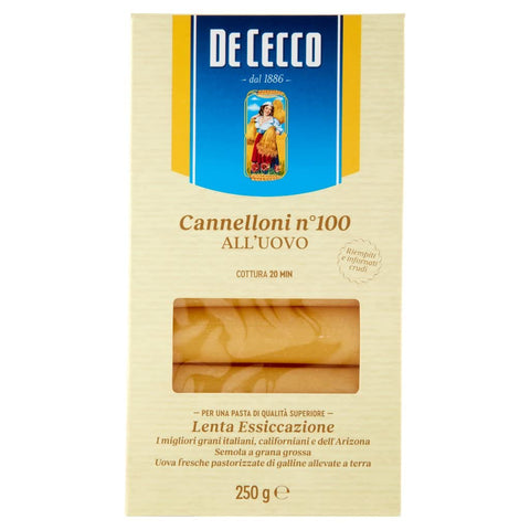 10x De cecco cannelloni all'uovo No. 110 Nudeln mit ei 250g + Italian Gourmet Polpa 400g