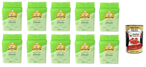 10x MULINO CAPUTO TROCKENHEFE 100 % ITALIENISCH 500 GR.+ Italian Gourmet polpa 400g