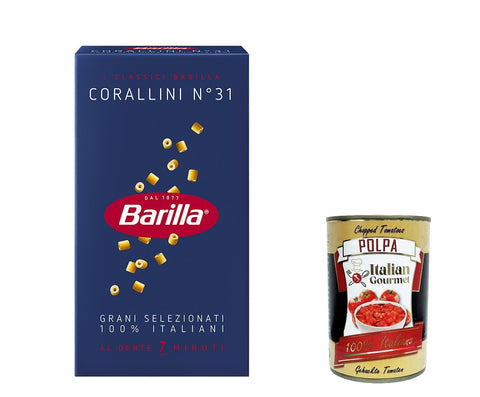 10x Pasta Corallini Nr. 31 italienisch Nudeln 500 g pack + Italian Gourmet polpa 400g