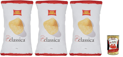 San Carlo Classica Chips Patatine Kartoffelchips gesalzen 3x 300g Kartoffel chips + Italian Gourmet polpa 400g
