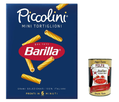 10x Pasta Barilla Mini Tortiglioni, 100% italienisch Nudeln 500 g pack + Italian Gourmet polpa 400g