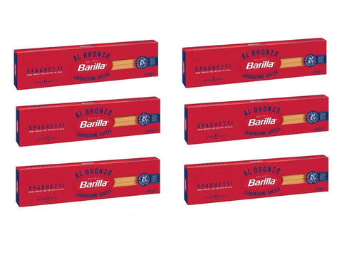 6x Barilla Spaghetti al Bronzo Bronze Gezogene Pasta 400g Rohe Verarbeitungsmethode