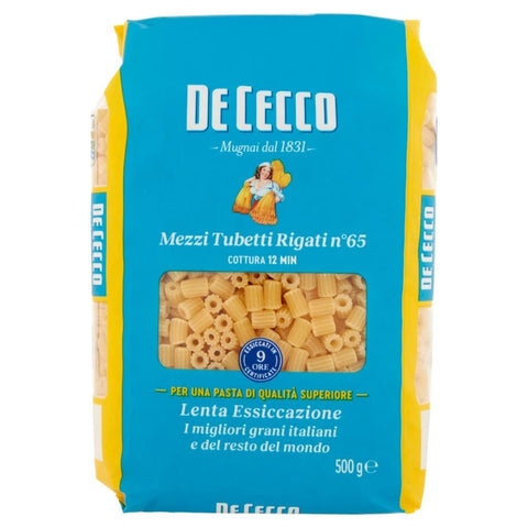 10x Pasta De Cecco 100% Italienisch Mezzi Tubetti Rigati N°65 Nudeln 500g + Italian Gourmet Polpa 400g