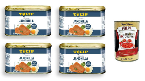 Tulip Jamonilla,Schinken und Schweinefleisch 4x200gr + Italian Gourmet Polpa 400g
