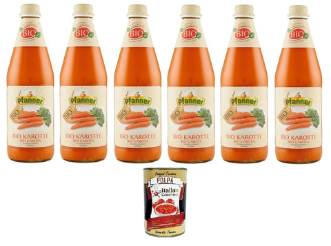 Pfanner Succo 100% di Carota Karottensaft 6x 500ml + Italian Gourmet polpa 400g