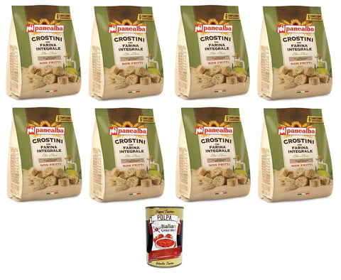 Panealba Crostini Integrali Multipack Vollkorn-Crostini 8x168gr + Italian Gourmet polpa 400g