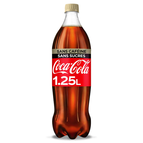 Coca Cola Coca -Cola Zero Cola ohne Zucker und ohne Koffein - 1,25 L.