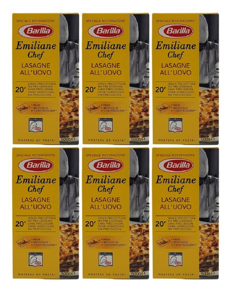 Barilla Emiliane Chef Lasagne all' Uovo – 6er Pack (6 x 500g)