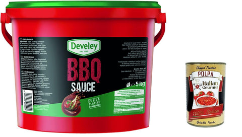 Salsa Barbecue Secchiello Barbecue-Sauce-Eimer HO.RE.CA 5 kg + Italian Gourmet polpa 400g