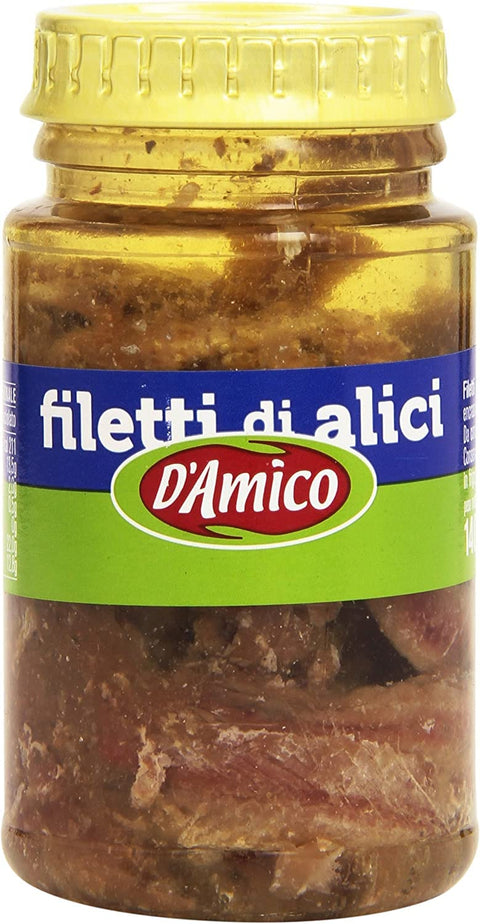 3x D'Amico Filetti di Alici in Olio di Semi di Girasole Sardellenfilets in Sonnenblumenöl 140 g