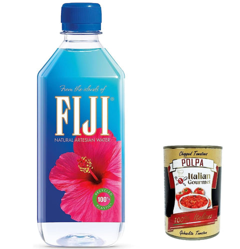 48x Fiji Water Fiji Wasser 500 ml, Natural Artesian Water Wasserflaschen + Italian Gourmet polpa 400g