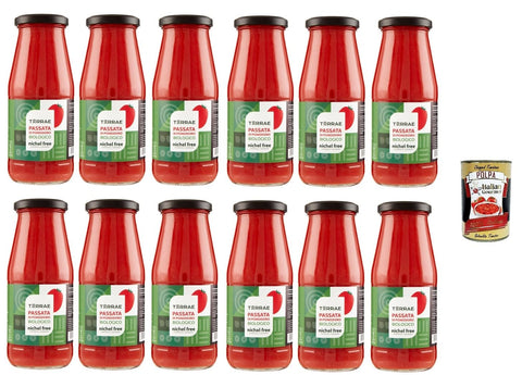 TERRAE Nickelfreies Tomatenpüree 12x420 GR Produkt mit niedrigem Nickelgehalt (≤ 0,03 mg/kg) + Italian Gourmet polpa 400g