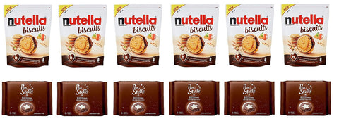 TESTPAKET gefüllte Kekse Ferrero Nutella Biscuits ( 6 x 304g ) - Mulino Bianco Pan di Stelle Biscocrema ( 6 x 168g ) 12 Stück biscuits cookies Italienische Kekse