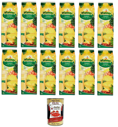 Pfanner Nettare auf Basis von Ananas-Succo-Konzentrat 12x2lt+ Italian Gourmet polpa 400g