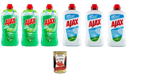 TestPaket 3x Ajax Pavimenti Classico 950ml 3x Ajax Pavimenti Limone 950ml+ Italian Gourmet polpa 400g