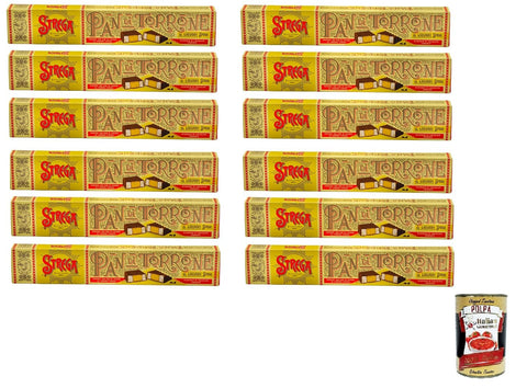 12x Alberti Strega PAN DI TORRONE STREGA NOUGAT BROT 150G + Italian gourmet polpa 400g