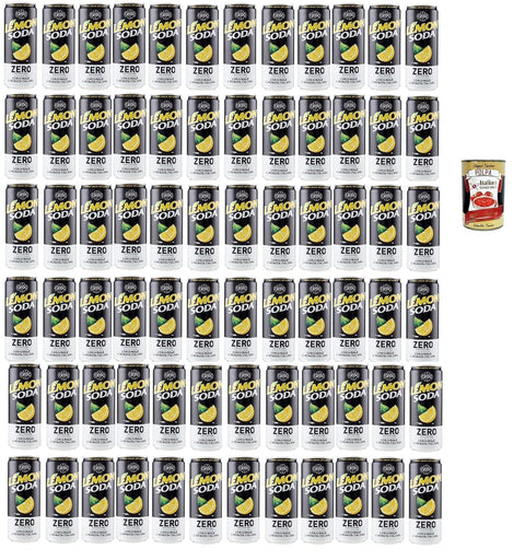 Lemonsoda Zero Erfrischungsgetränk Zitrone lemonade, Ohne Zuckerzusatz, lemon flavoured italian soft drink, sugar free, 72 x 330ml + Italian Gourmet polpa 400g
