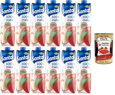 Santàl 100% Mela, Succo di Mela, 100% Apfel, Apfelsaft, 12x 1Lt+ Italian Gourmet polpa 400g