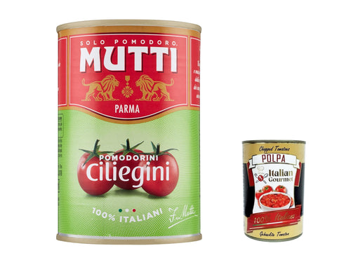 48x Mutti Pomodorini ciliegini Kirschtomaten Tomaten sauce 100% Italienisch 400g + Italian Gourmet polpa 400