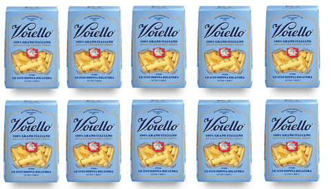 10x Voiello Lo Zito Doppia Rigatura n°128 Pasta 100% Italienischer Weizen 500g Teigwaren aus Hartweizengrieß Bronze-Zeichnung
