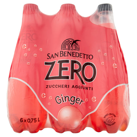 San Benedetto Bibita Analcolica Ginger, Zero Zuccheri Aggiunti - Confezione da 6 x 750 ml