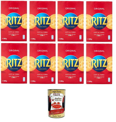 Saiwa Salatini Ritz Astucciati, Brezeln Ritz verpackt, 8x 200g+ Italian Gourmet polpa 400g