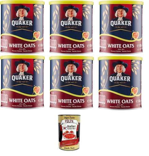 White Oats Fiocchi di Avena Haferflocken, 6 x 500g+ Italian Gourmet polpa 400g