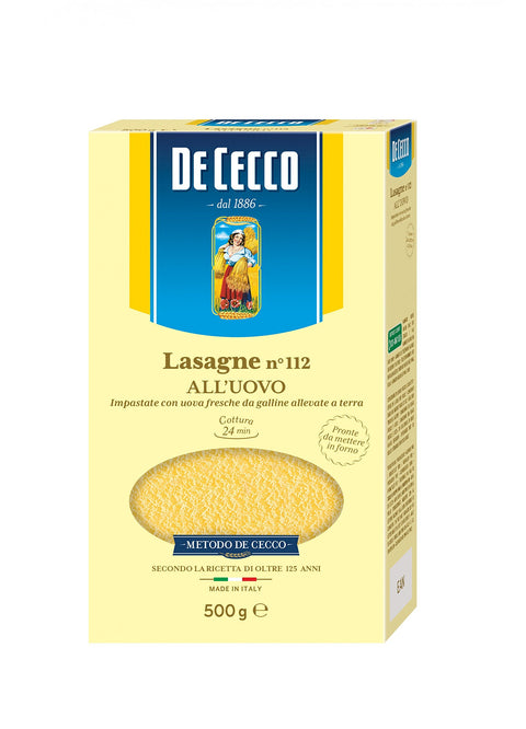 10x Pasta De Cecco 100% Italienisch Lasagne all'uovo n. 112 Nudeln mit ei 500g
