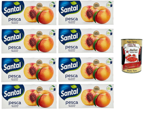 Parmalat Santàl Pesca Pfirsichsaft Fruchtsaft Erfrischungsgetränk Erfrischendes Getränk Brik 8x (3x200ml) + Italian Gourmet polpa 400g