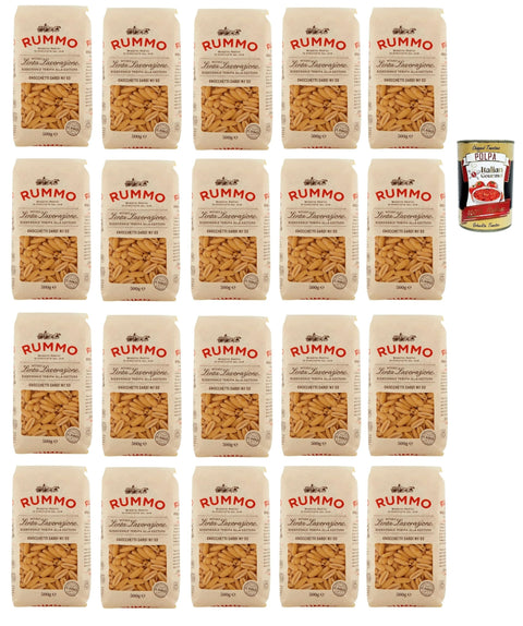 Rummo Gnocchetti sardi N°63 Pasta Lenta Lavorazione Teigwaren aus Hartweizengrieß Bronze-Zeichnung 20x 500g + Italian Gourmet polpa 400g