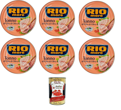 Rio Mare -Tonno All'Olio Di Oliva Thunfisch in Olivenöl - 6x 500 G+ Italian Gourmet polpa 400g