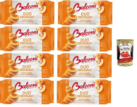 Balconi Croissants Balconi- Croissant DUO Pesca e Albicocca Doppelschichtiges Schokoladen-Croissant DUO Pfirsich und Aprikose 8x 300gr + Italian Gourmet polpa 400g 8001585010721