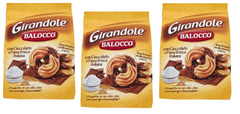 Balocco Kekse 3x Balocco Girandole kekse mit Schokolade und Sahne 700g biscuits cookies 8001100064369