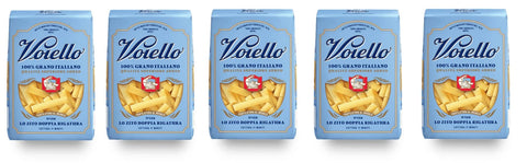 Barilla G. e R. Fratelli Kurze Pasta 5x Voiello Lo Zito Doppia Rigatura n°128 Pasta 100% Italienischer Weizen 500g Teigwaren aus Hartweizengrieß Bronze-Zeichnung 8076810792000