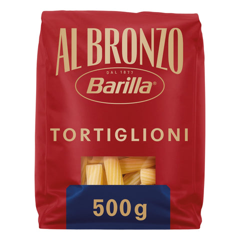 Barilla Pasta Barilla Pasta Al Bronzo Tortiglioni 10x500g I Nudeln aus Bronze-Formen, Saucenhaftung auf die italienische Art, 100% hochwertiger Hartweizen verleiht den vollmundigen Geschmack 8076809100779