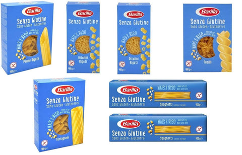 Barilla Senza Glutine Längliche Pasta Barilla Senza Glutine Sortiment 1 x Fusilli- 2 x Ditalini Rigati 1 x Penne Rigate 1x Tortiglioni 2x Spaghetti je 400g = 2800g 4251516804804