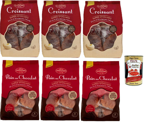 Bistefani Snack Kuchen & Backwaren Bistefani Testpaket Super sfogliato, Kuchen Corissant und Pain au Chocolat, Mit 24 Stunden natürlichen Sauerteigs, Mit 100% italienischer Milch, 6 stuck+ Italian Gourmet polpa 400g 8034097877179