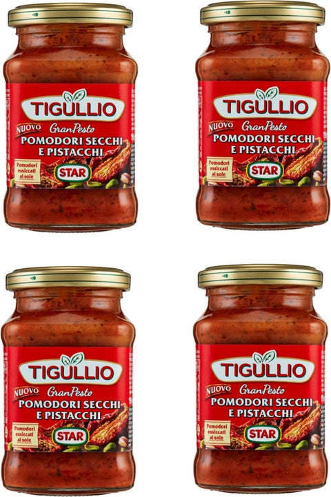 bobalife Bubble tea in the making Pesto Tigullio: "Gran Pesto Pomodori Secchi e Pistacchi" getrocknete Tomaten und Pistazien Pesto – 190 ml Packungen (4 Stück)