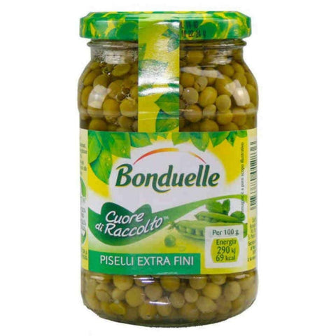 Bonduelle Hülsenfrüchte & Bohnen 3x Bonduelle piselli feine Erbsen 330g Glas Italienische Hülsenfrücht Gemüse 3083680012836