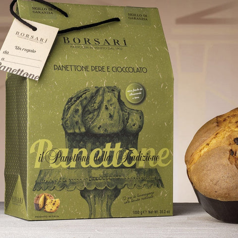 Borsari Weihnachtssüßigkeiten Borsari Panettone Pere e Cioccolato Birnen und Schokolade 1kg 8003781371514