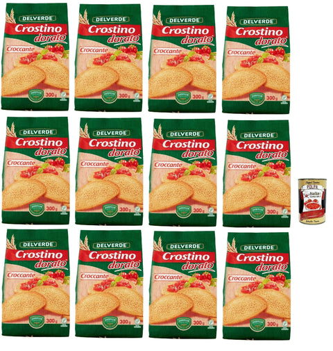 Buitoni Chips Delverde Crostino Dorato Croccante knuspriger goldener Crouton Snacks 12x 300g + Italian Gourmet polpa 400g 8000270706833