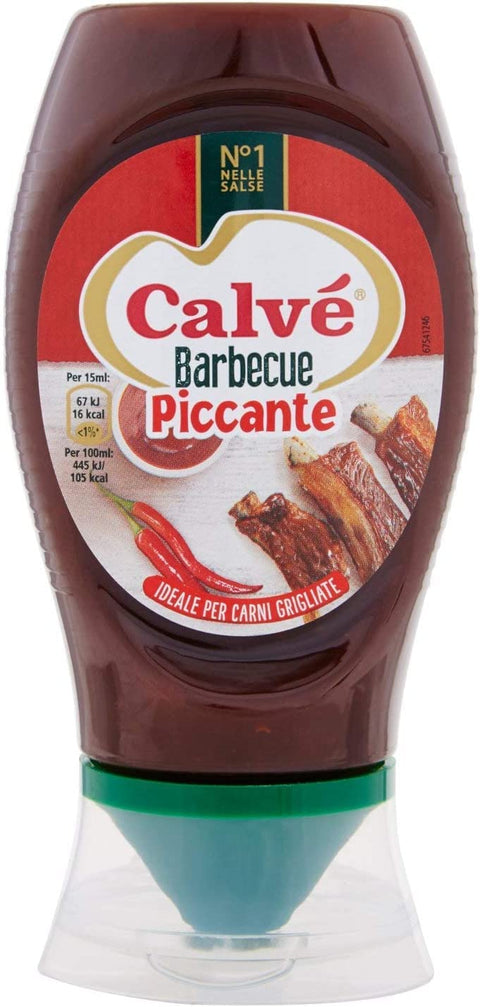 Calvé Barbequesaucen 3x Calvé Salsa Barbecue Piccante Tafelsauce Soße Würzige Barbecue Sauce 250ml starker Geschmack Ideal für gegrilltes Fleisch Würzsaucen 8712100599293