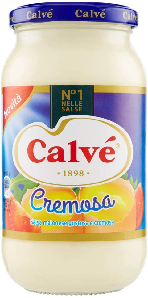 Calvè Mayonnaise 6x Calve Calvè Cremosa Mayonnaise mayo classic Fritessoße Soße Sauce glass 439ml 8712100840715