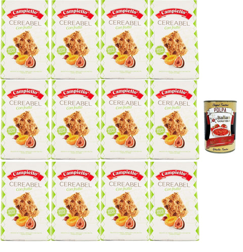 Campiello Kekse Campiello Cereabel biscotti frollini ai cereali con frutta senza olio di palma Cereabel Müsli-Mürbteigkekse mit Früchten ohne Palmöl 12x220 gr+ Italian Gourmet polpa 400g 8000590105200