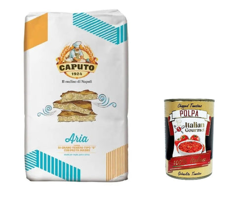 Caputo Teffmehl Molino Caputo Aria Farina 0 Mehl Entwickelt für pizza a teglia, pinza 25kg + Italian Gourmet polpa 400g 8014601250209