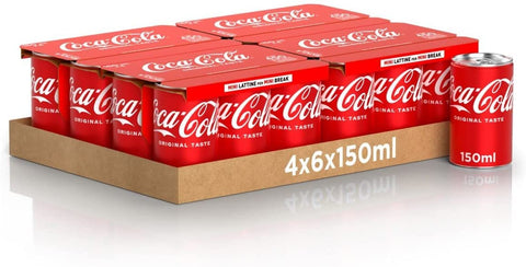 Coca-Cola Cola 48x Coca Cola original mini dosen kohlensäurehaltiges Getränk 150ml Softdrink 5449000241085