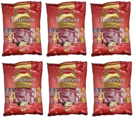Condorelli Nougat 6x Condorelli I Torroncini Gusti Assortiti Torroncini morbidi ricoperti gusto cioccolato fondente Weicher Nougat mit dunklem Schokoladengeschmack 500g 8004494311941