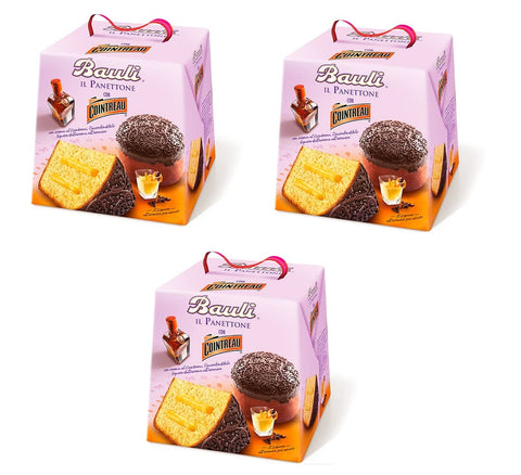 crema Bauli Kategorien 3x Bauli Panettone Cointreau con crema di liquore all’arancia Weihnachtssüßigkeiten mit Orangenlikörcreme 750g 8001720424925