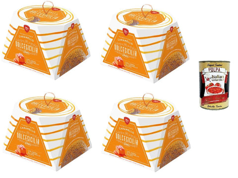 Dais Dessertsaucen Dais Dolcesicilia Panettone Caramello, Kuchen mit Karamell-Geschmack, 4x800 g+ Italian Gourmet polpa 400g 8004920444069